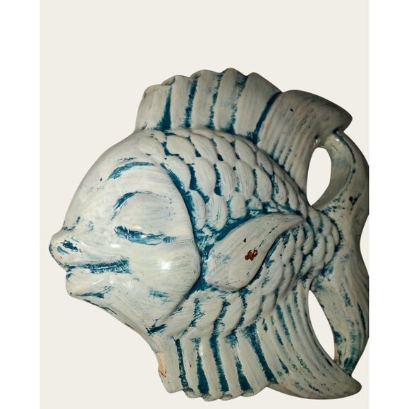 Mcm Pair Chalkware 1960s Fish Wall Hanging Decor•24 - Picture 5 of 10